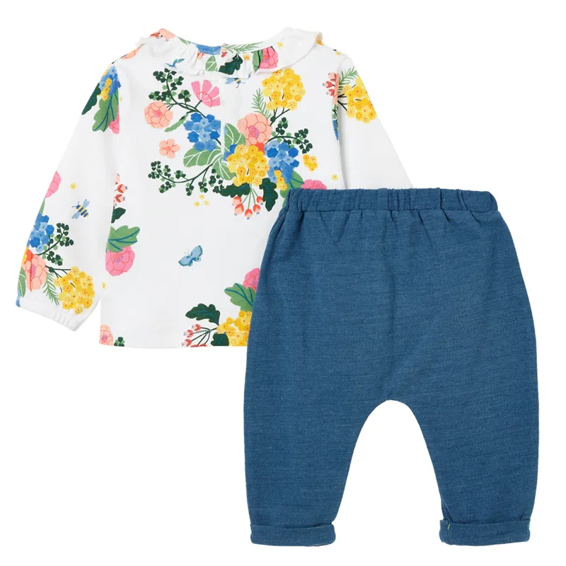 Joules Penny Printed Top and Leggings Set - White Garden Floral-1